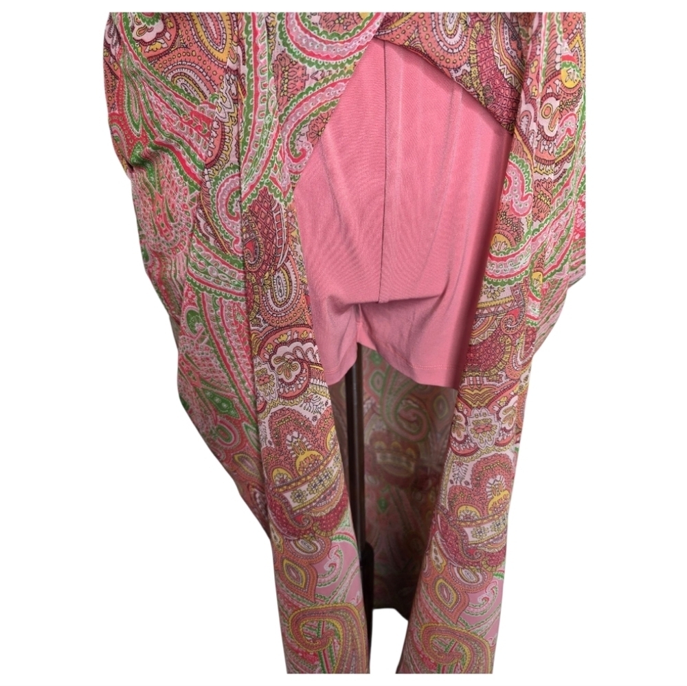 New York & Company Paisley Halter Maxi Dress Pink Boho Summer Size Medium - Picture 8 of 11